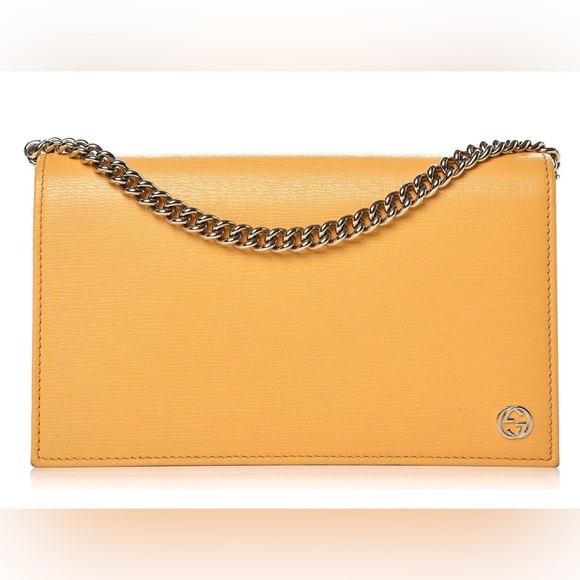 GUCCI Wallet on Chain Calfskin Medium Betty Crossbody WOC Yellow - Picture 7 of 17